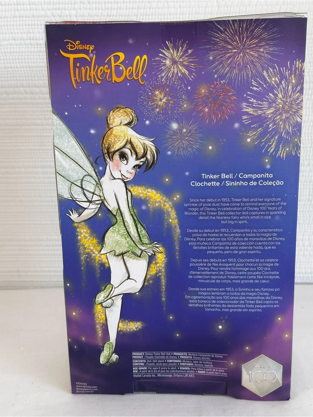 Disney 100 Tinker Bell Collector Doll Mattel Fairycore Y2K Disney
